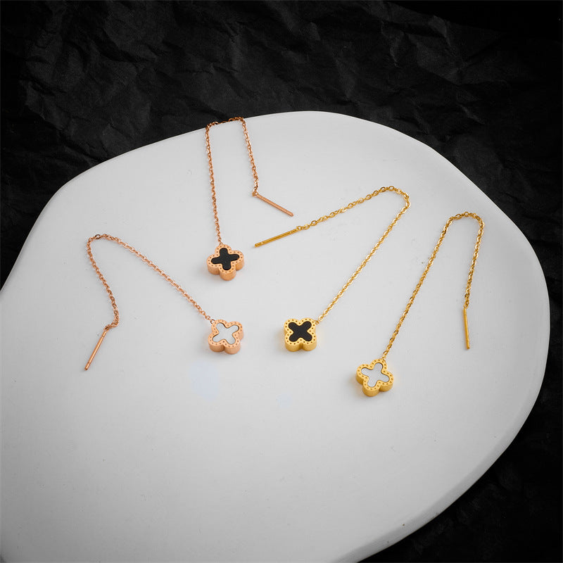 Four-leaf clover earrings, earrings.