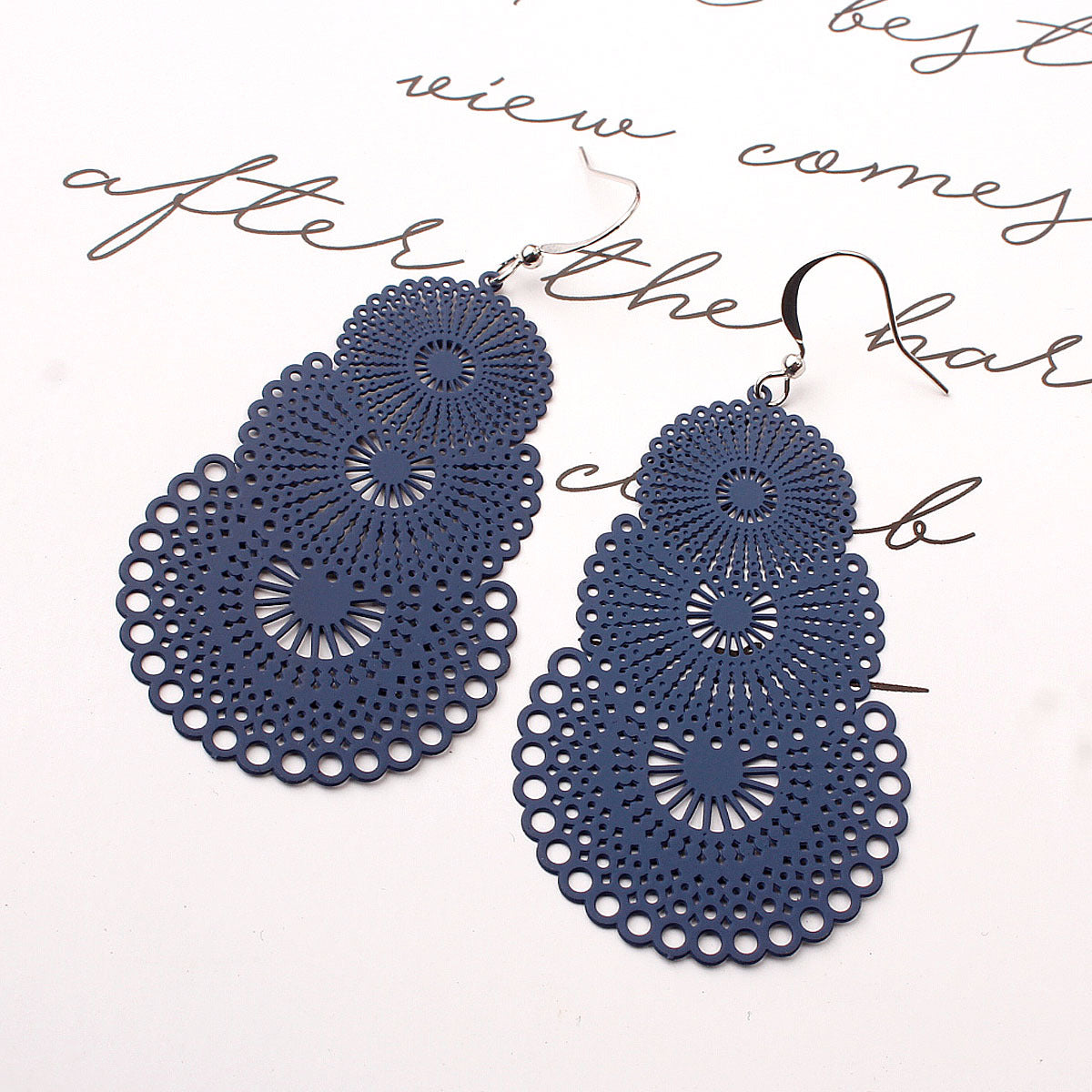 925 Silver Needle Flower Candy Colored Earrings