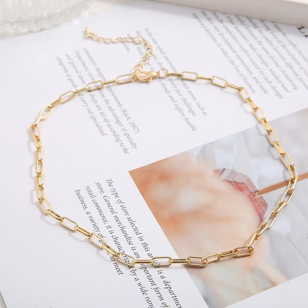 Paperclip Collarbone Chain Necklace