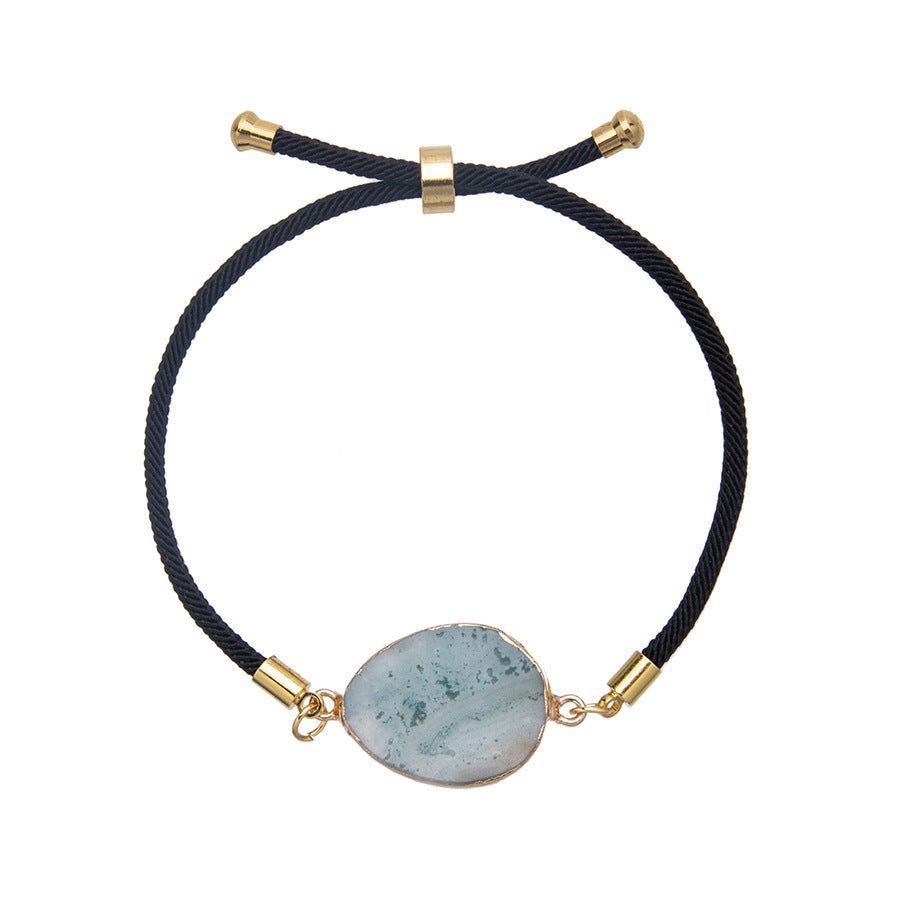 Crystal Agate Gold Plated Agate Adjustable Bracelet