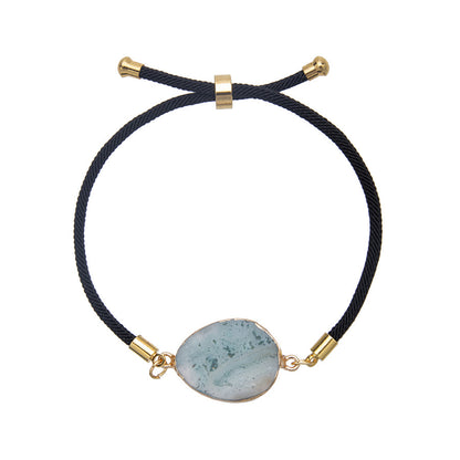 Crystal Agate Gold Plated Agate Adjustable Bracelet