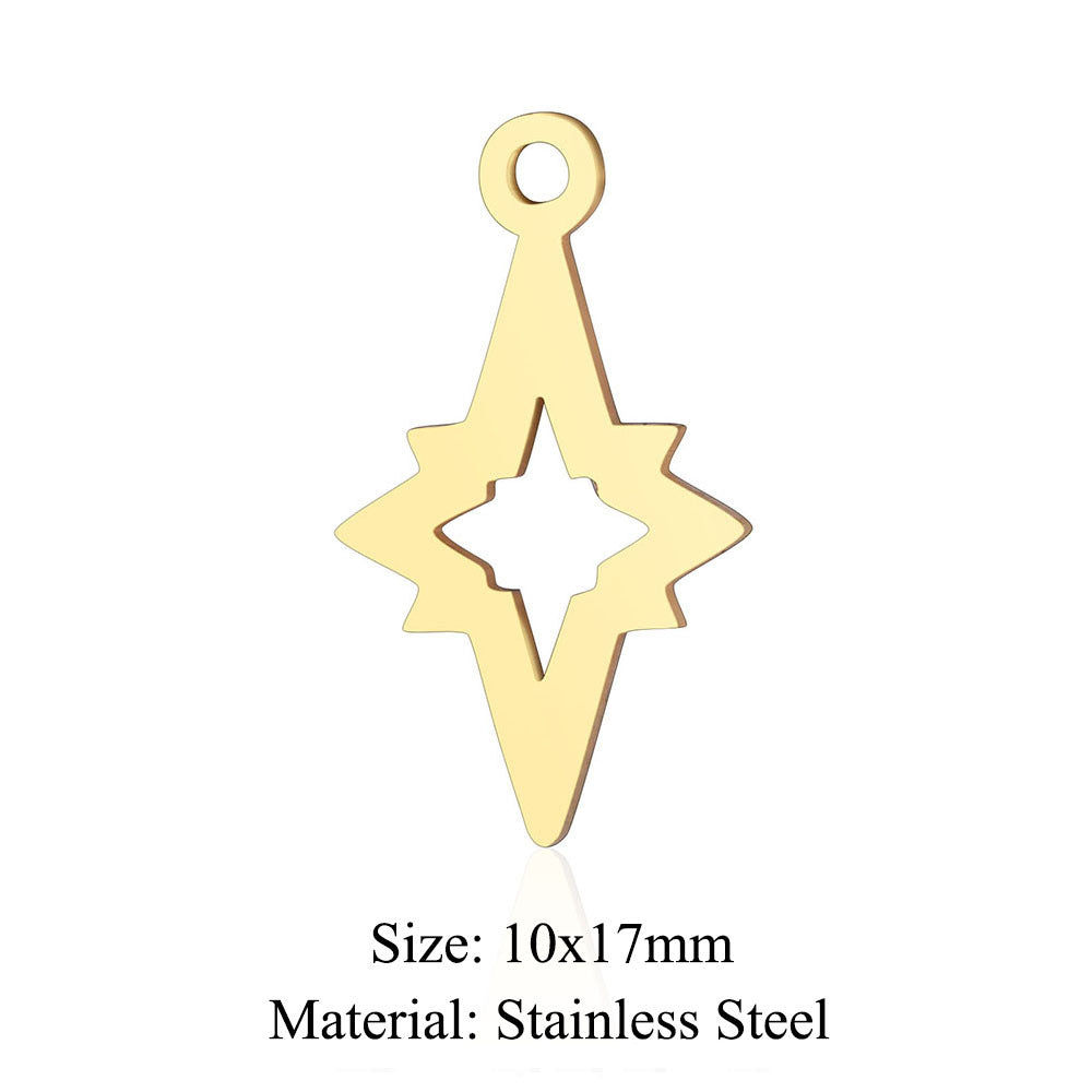 Colgante de acero de titanio con hexagrama y pentagrama, paquete de 5 unidades 