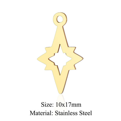 Colgante de acero de titanio con hexagrama y pentagrama, paquete de 5 unidades 