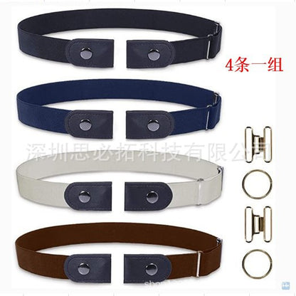 Braided leather button belt