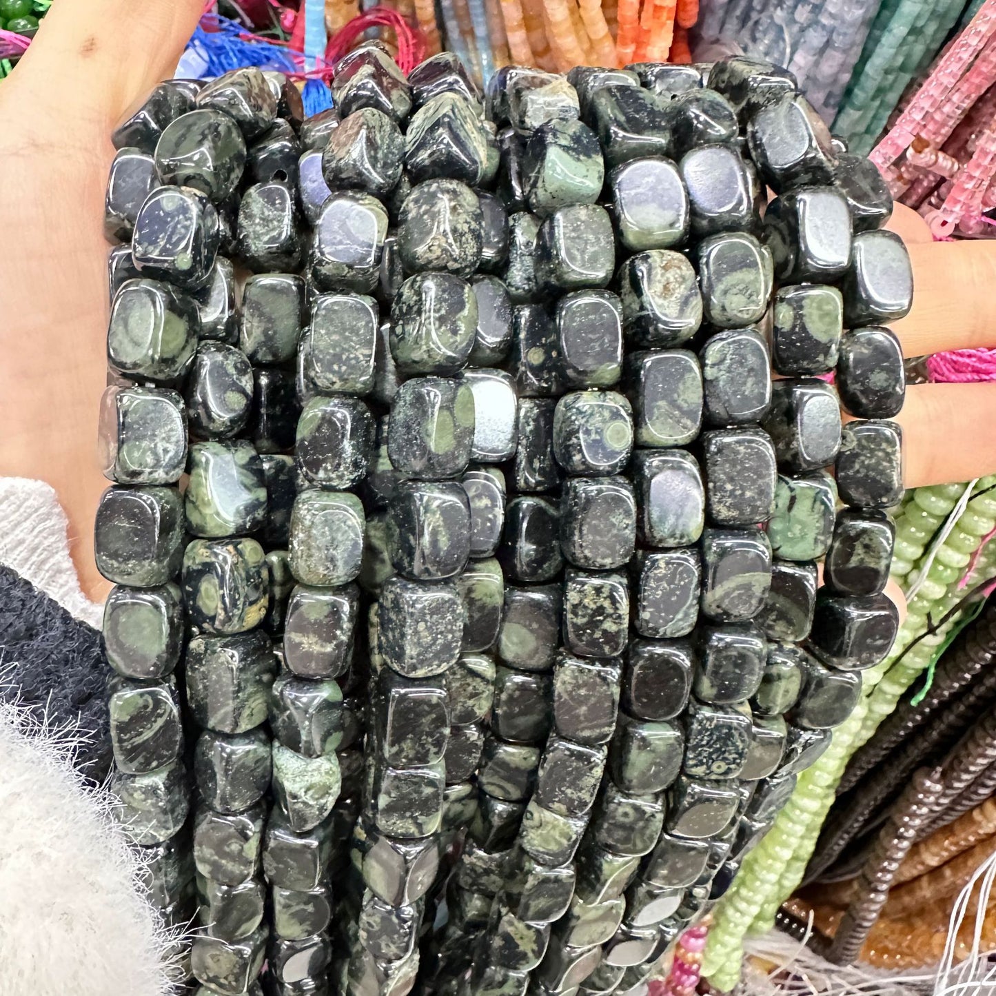 8*12mm natural stone lapis lazuli agate rounded square beads