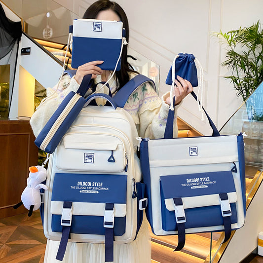 Five-piece canvas backpack