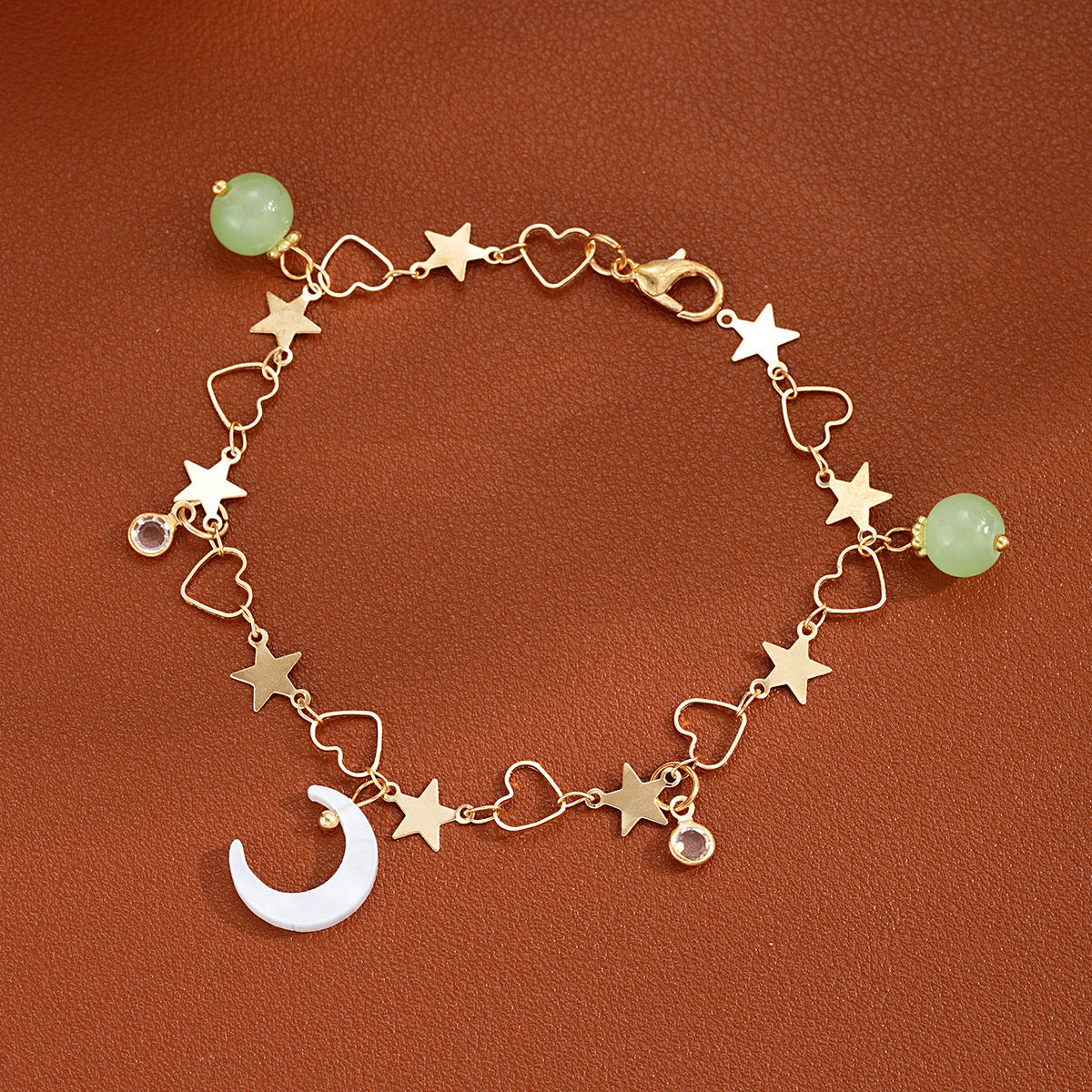 Crescent love heart bracelet for women