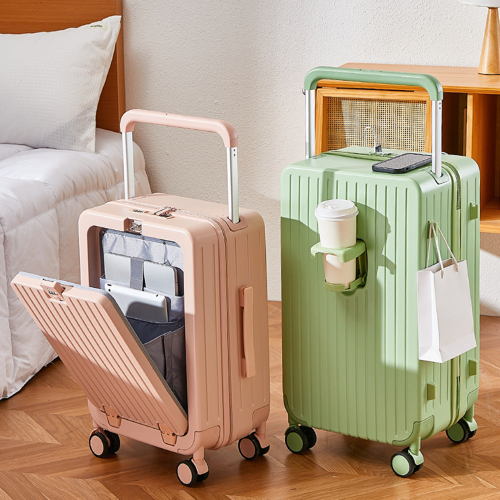 Front open suitcase universal wheel