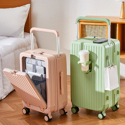 Front open suitcase universal wheel