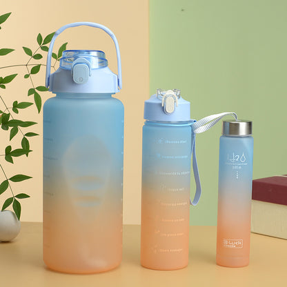 Gradient Color Plastic Water Cup Three-Piece Set