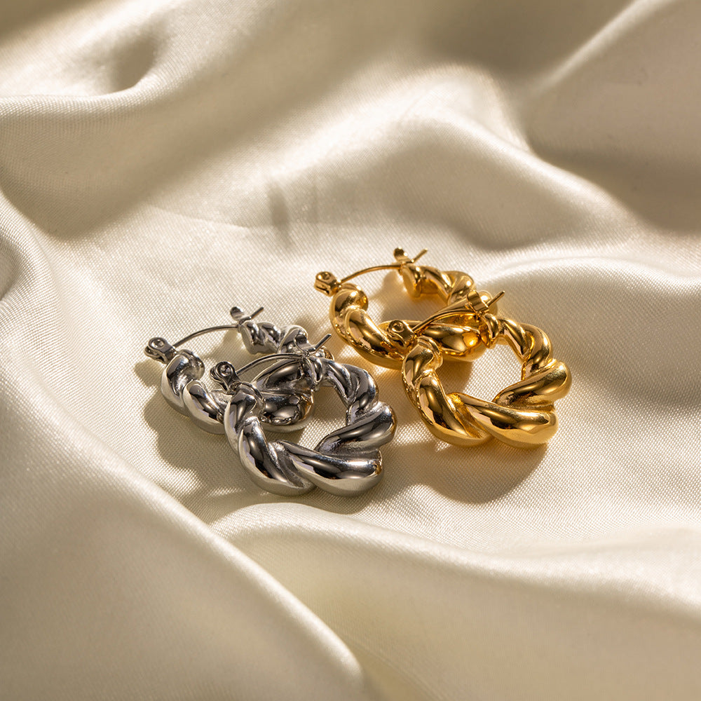 Braided Chunky Hoop Earrings