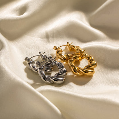 Braided Chunky Hoop Earrings