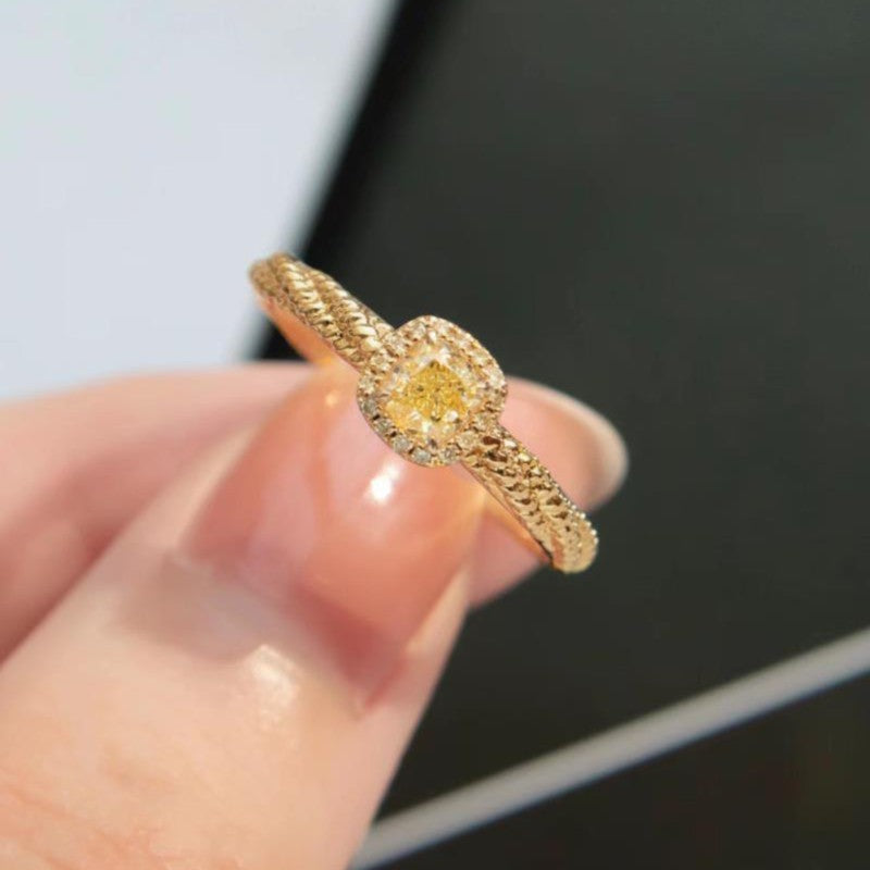 Adjustable Copper Sugar-Cube Princess Ring – Simple Inlay