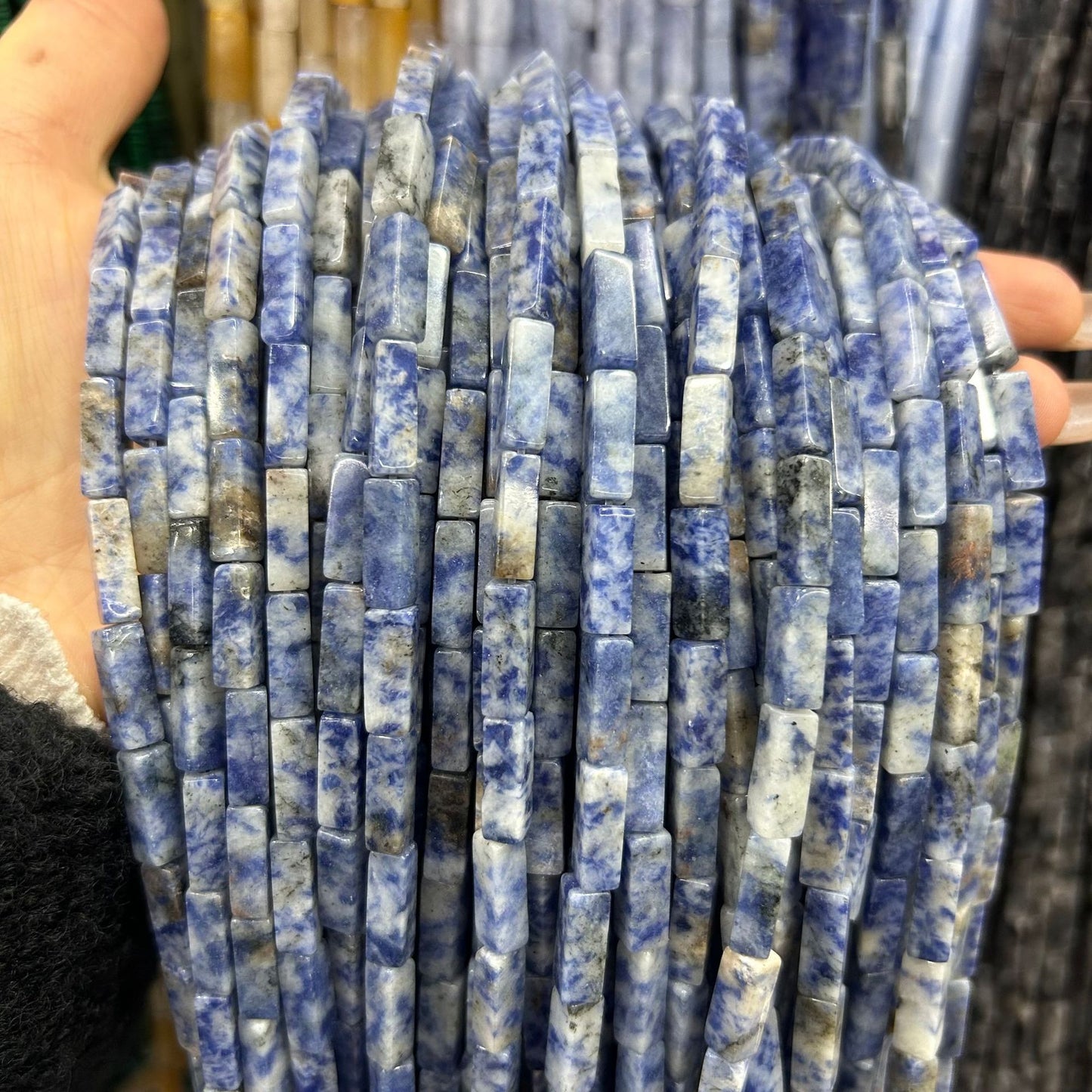 4*13mm long crystal agate cube special shaped beads