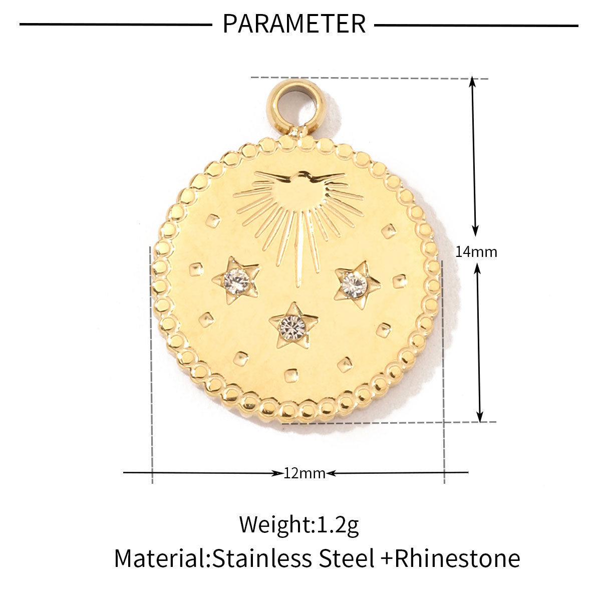 Star Sun Titanium Steel Necklace Pendant ins