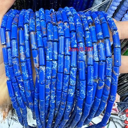 4*13MM natural stone crystal cylindrical spacer beads