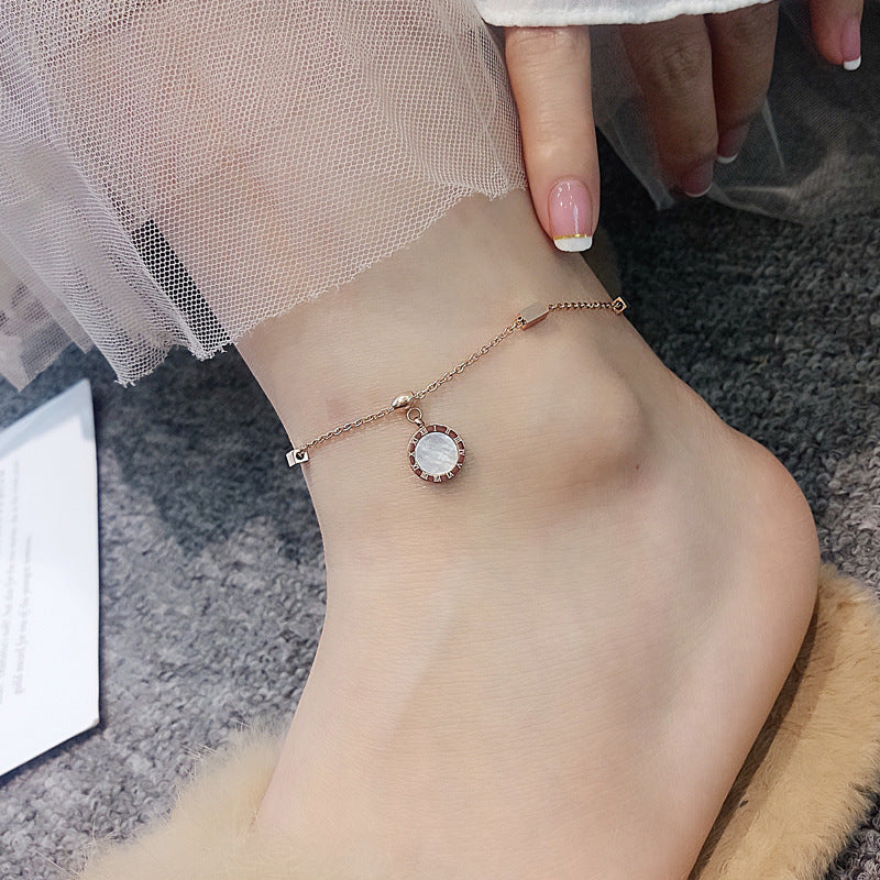 Titanium Steel Roman Numeral Anklet