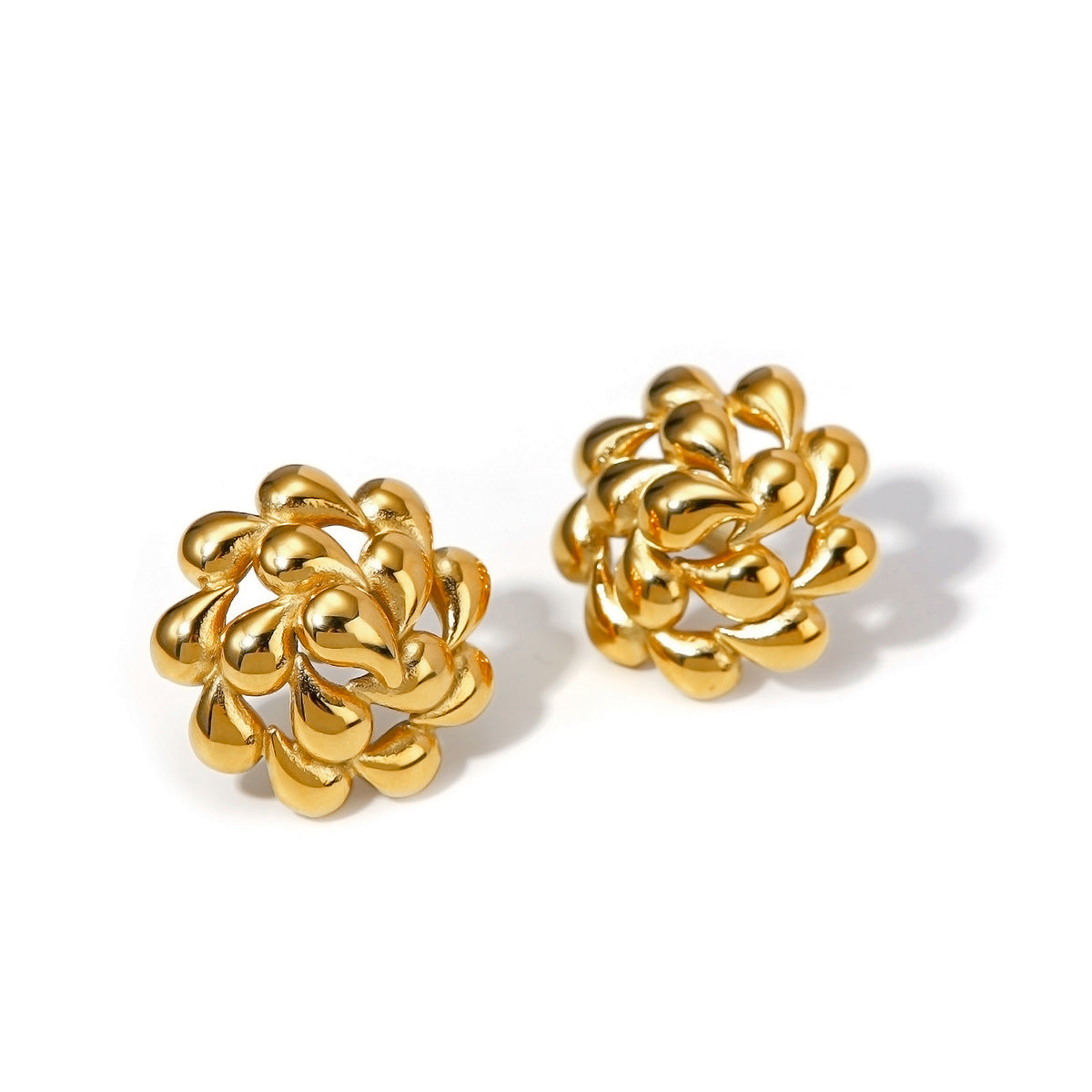 Rotating Teardrop Flower Earrings