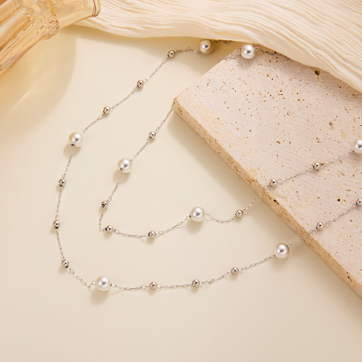 Gypsy Star Gold-Bead Pearl Clavicle Necklace (Fade-Resistant)