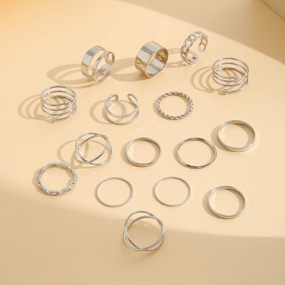 European Retro 16-Piece Joint Ring Set