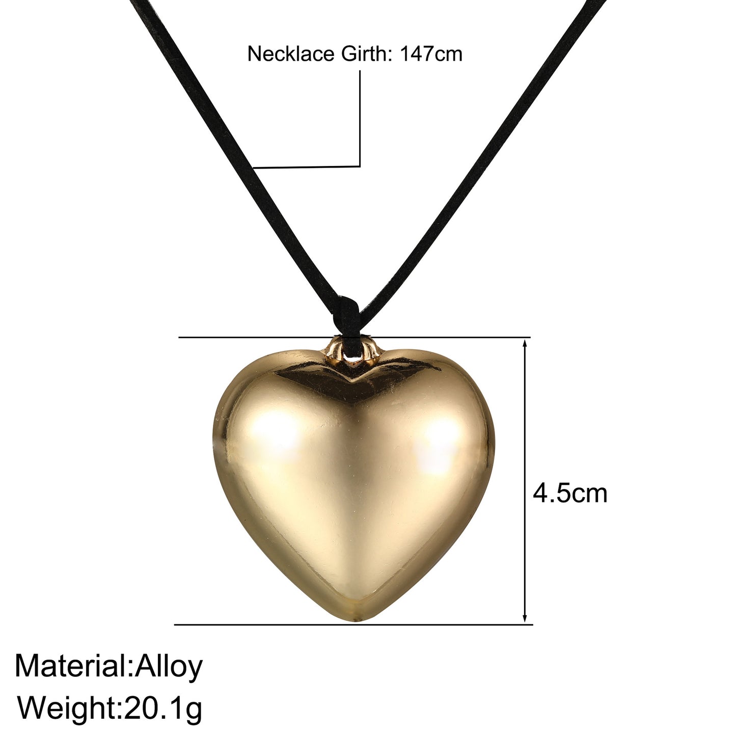 Adjustable Bow Heart Pendant Choker
