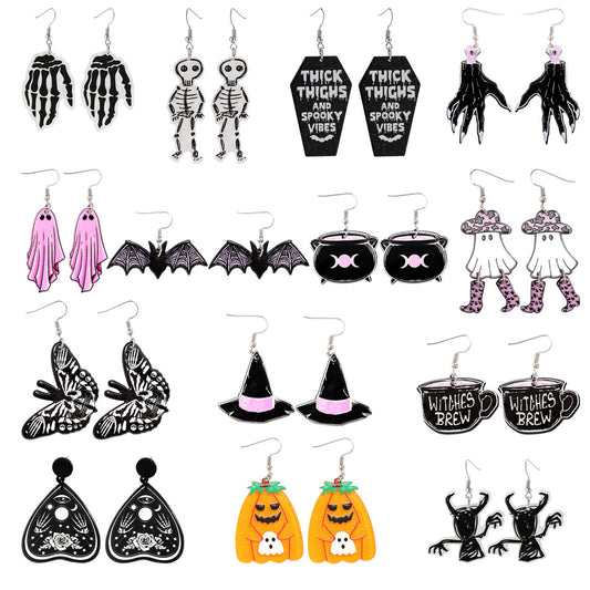 Pendientes de calavera de calabaza Pendientes de joyería 