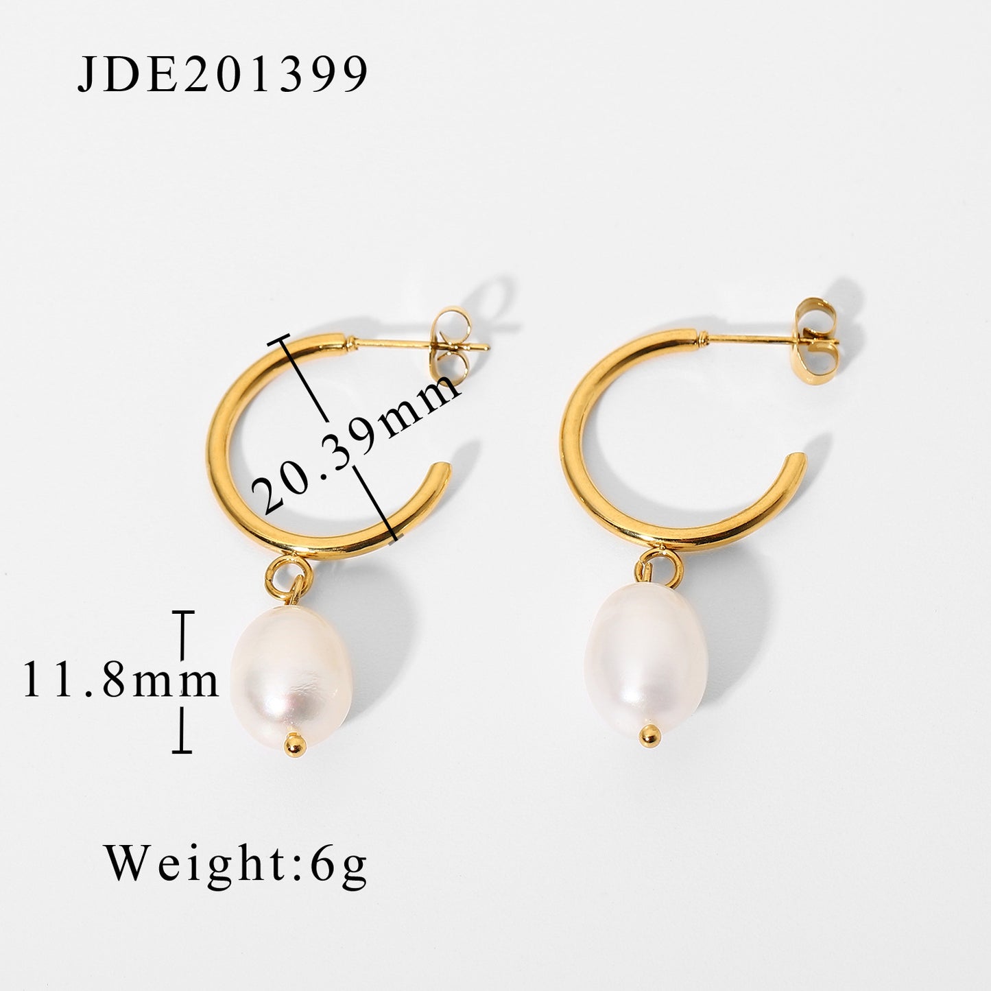 Stainless Steel Natural Bead Earrings