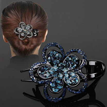 Disc hair five-petaled flower rhinestone grab clip headdress