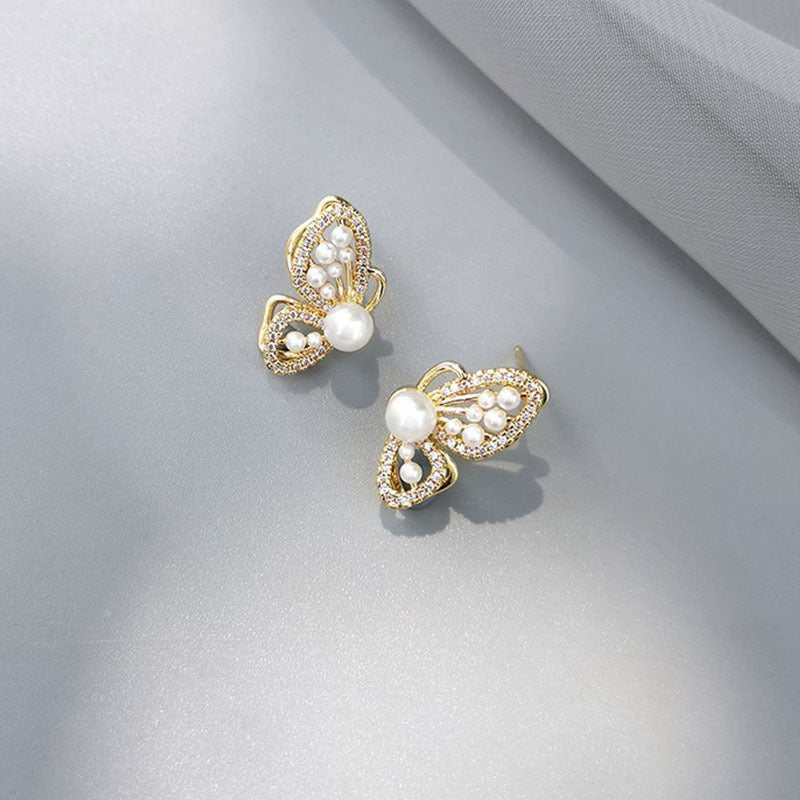 Butterfly diamond stud earrings wholesale