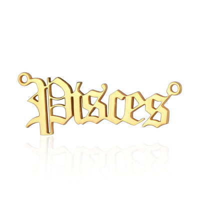 5 pcs/pack twelve constellations English letter titanium steel pendant