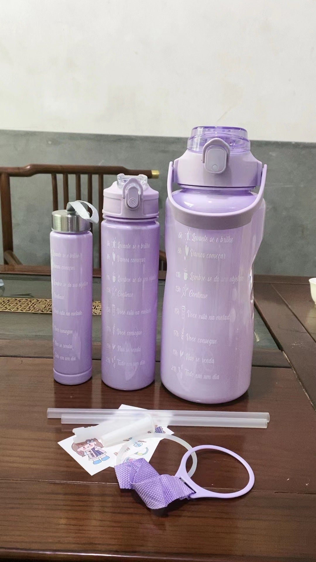 Gradient Color Plastic Cup with Handle, Large Capacity