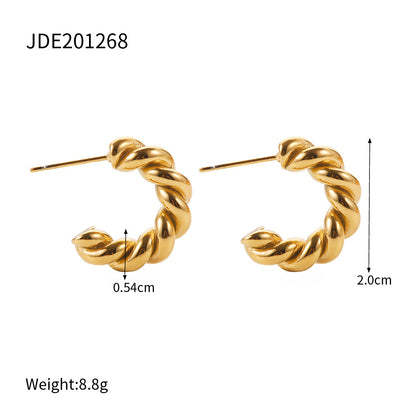Twisted Spiral Spiral Hoop Earrings