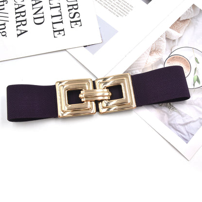 Geometric gold metal belt