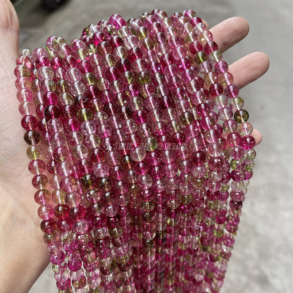 Perlas sueltas redondas de cristal sintético fantasma verde K9 