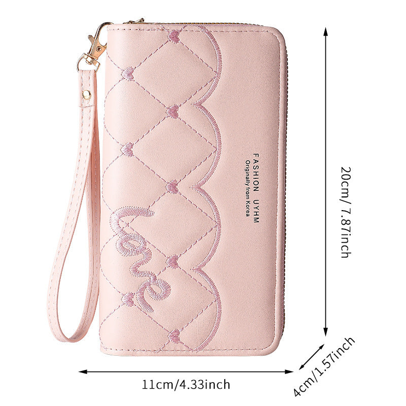 Embroidery thread wallet women's fashion