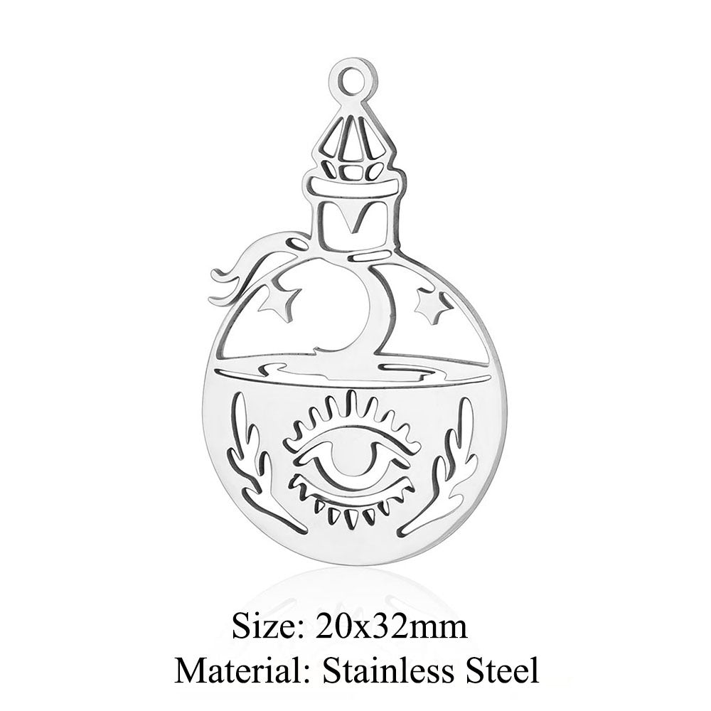 5 pcs/bag witch hat titanium steel eye pendant