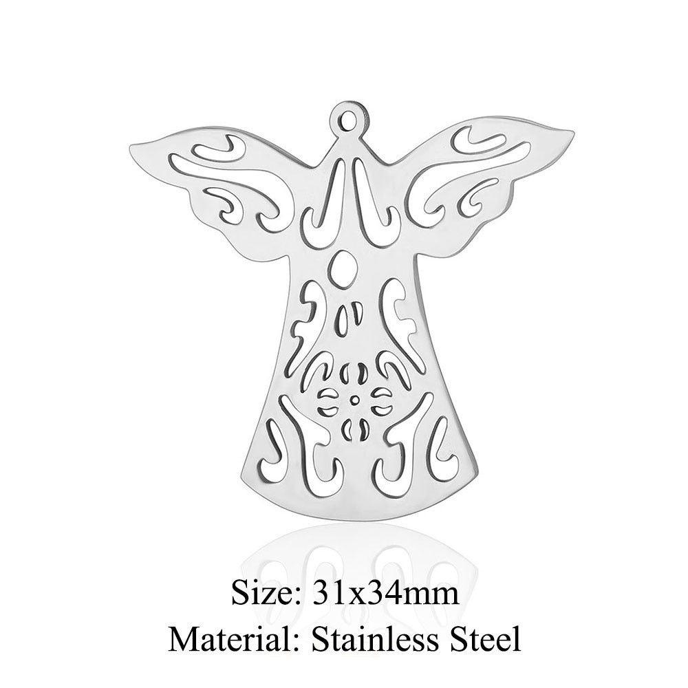 5 pcs/pack Angel Cupid titanium steel pendant