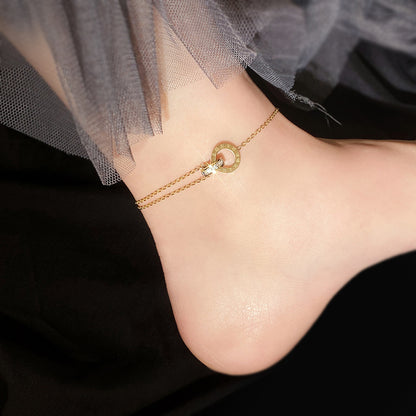 Gourd love titanium steel anklet
