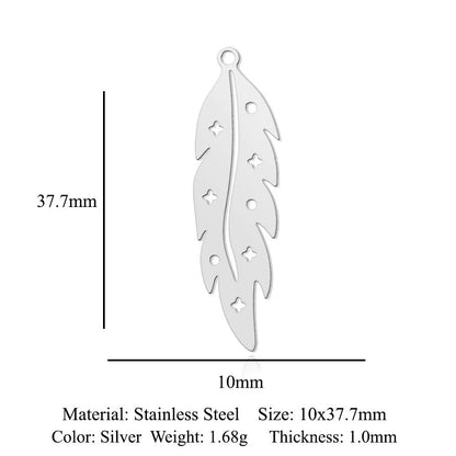 5 pcs/bag leaf maple leaf titanium steel pendant