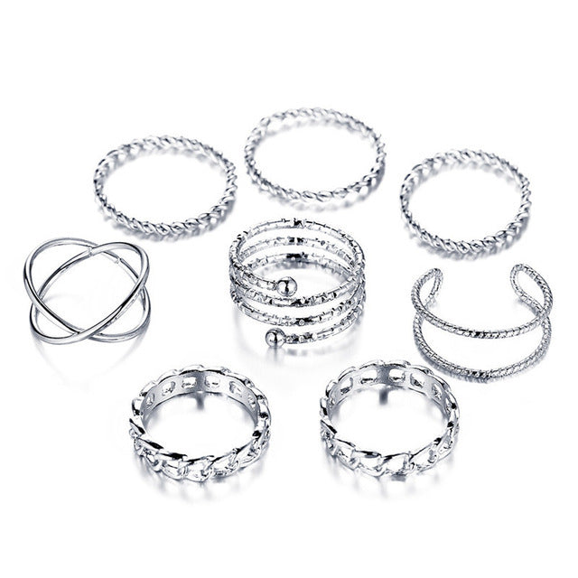 Stackable Black Joint Ring Set