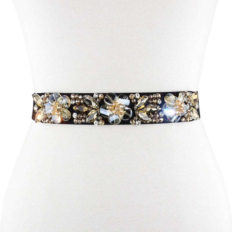 Handmade crystal rhinestone waist seal