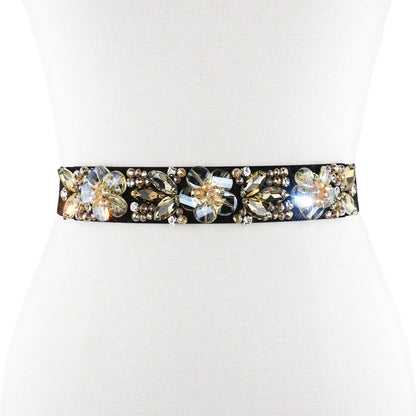 Handmade crystal rhinestone waist seal