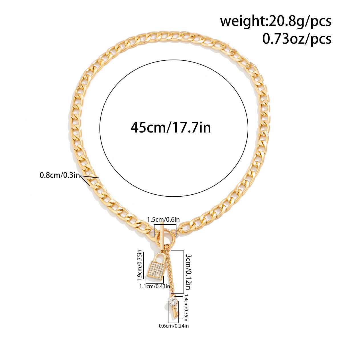 Versatile rhinestone chain necklace