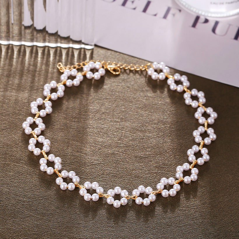 Retro Imitation Pearl Wedding Necklace