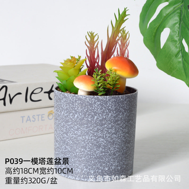 Simulation melamine cement cactus ball bonsai