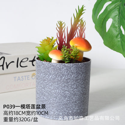 Simulation melamine cement cactus ball bonsai