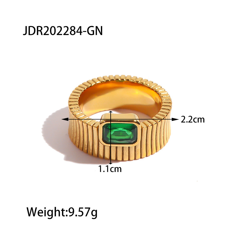 Anillo Circonitas Acanaladas 