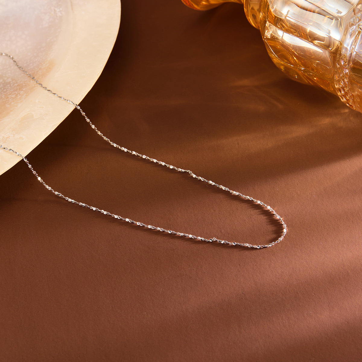 18K gold titanium steel gypsy necklace