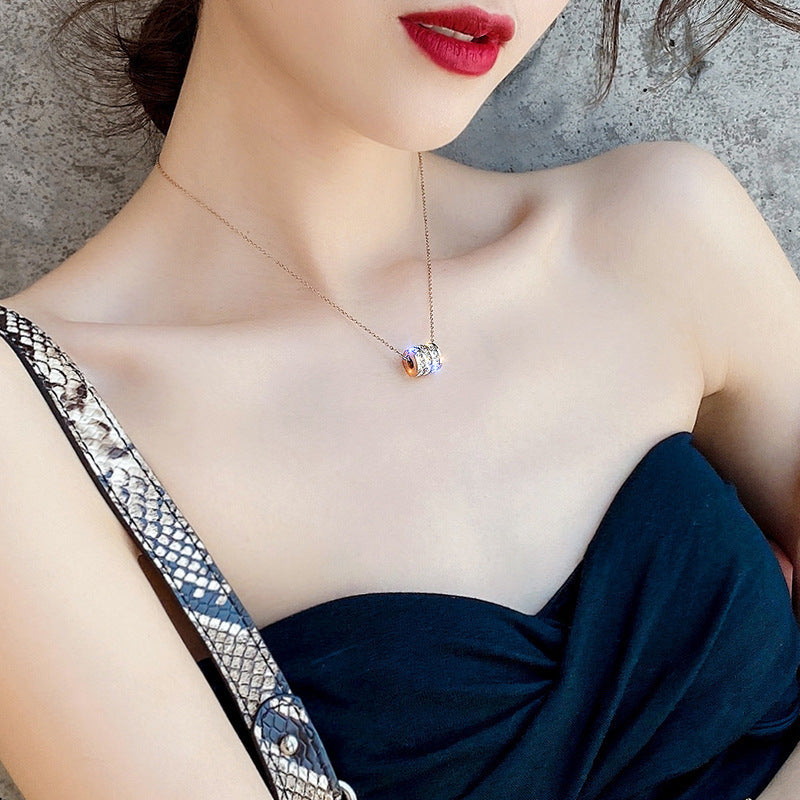 Titanium Steel Roman Numeral Necklace — Luxury Non-Fading Minimalist