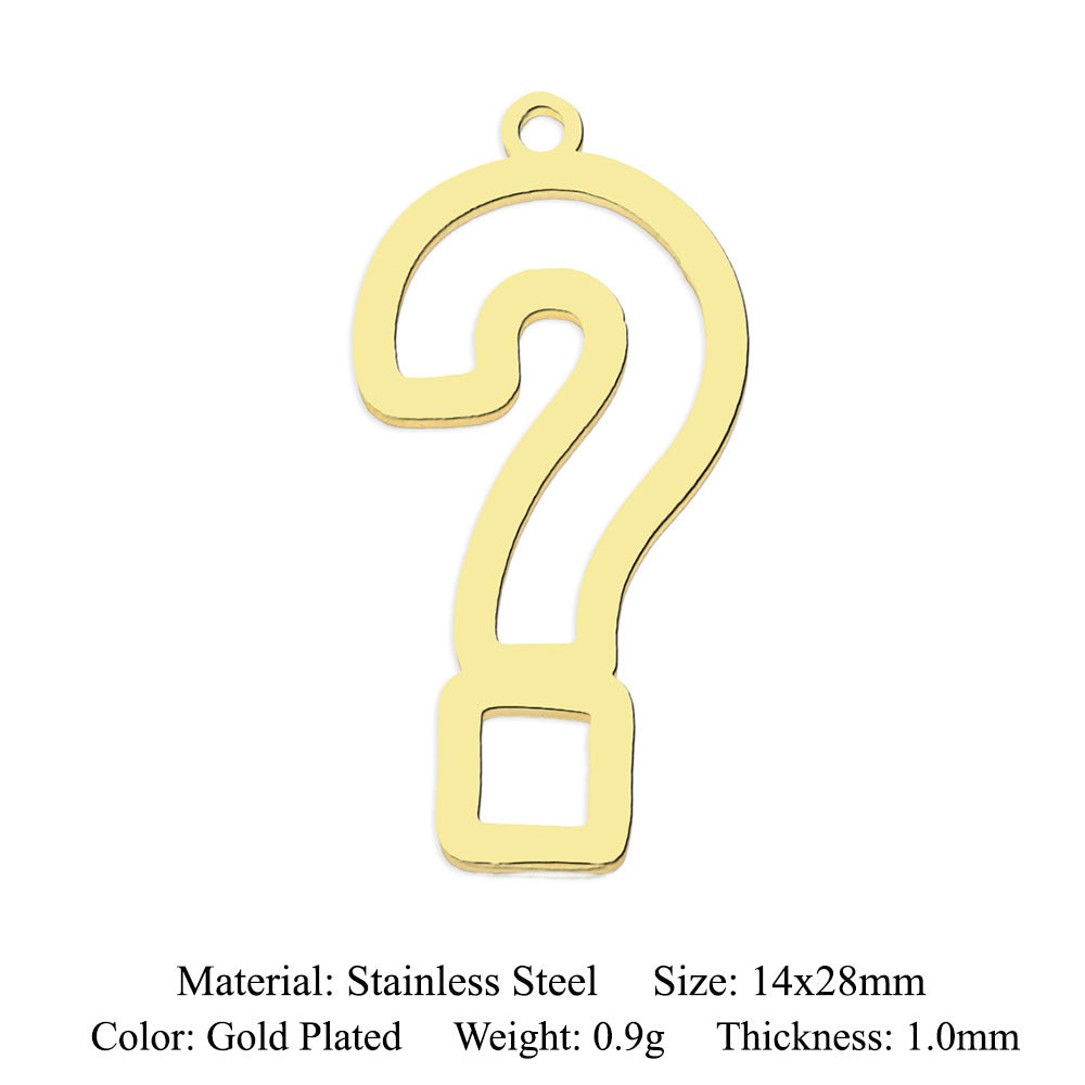 5 pcs/pack geometric square titanium steel pendant ginkgo biloba DIY